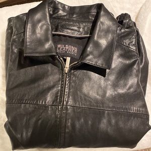 Mens leather bomber jacket